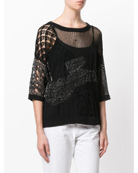 Черная блузка в сеточку от Diesel