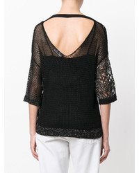 Черная блузка в сеточку от Diesel