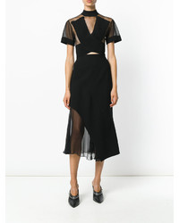 Черная блузка в сеточку от Balmain