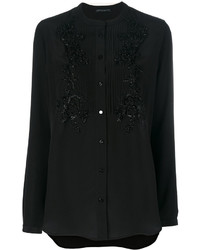 Черная блузка из бисера от Ermanno Scervino