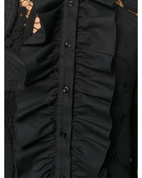 Черная блузка крючком с рюшами от See by Chloe