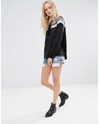 Черная блузка крючком от Hazel