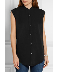 Черная блузка с вырезом от Helmut Lang