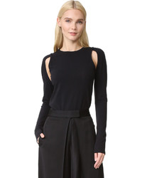 Черная блузка с вырезом от DKNY
