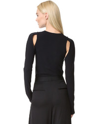 Черная блузка с вырезом от DKNY