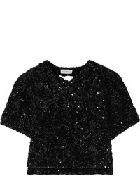 Черная блузка с вырезом от Sonia Rykiel