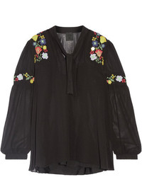 Черная блузка с вышивкой от Anna Sui