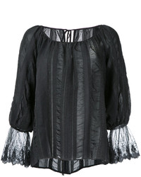 Черная блузка с вышивкой от CITYSHOP
