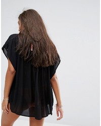 Черная блузка с вышивкой от Seafolly