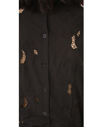 Черная блузка с вышивкой от Sea