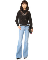 Черная блузка с вышивкой от Sea