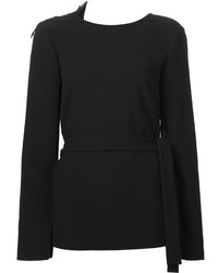 Черная блузка с вышивкой от Emilio Pucci
