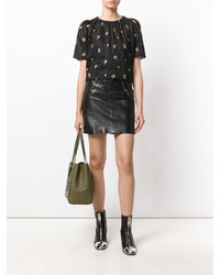 Черная блузка с вышивкой от Isabel Marant