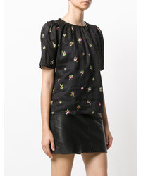 Черная блузка с вышивкой от Isabel Marant
