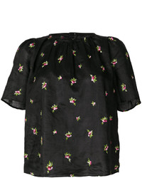 Черная блузка с вышивкой от Isabel Marant