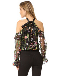 Черная блузка с вышивкой от Alexis