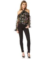 Черная блузка с вышивкой от Alexis