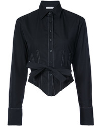 Черная блузка с вышивкой от Tome