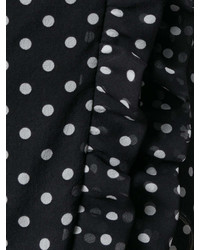 Черная блузка с длинным рукавом в горошек от No.21