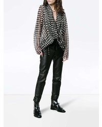 Черная блузка с длинным рукавом в горошек от Haider Ackermann