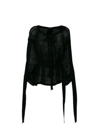Черная блузка с длинным рукавом с вышивкой от Ann Demeulemeester