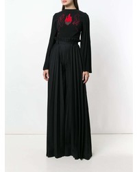 Черная блузка с длинным рукавом с принтом от Atu Body Couture