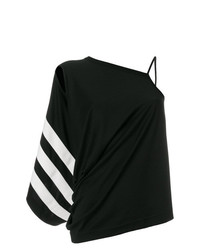 Черная блузка с длинным рукавом с принтом от Y-3
