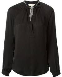 Черная блузка с длинным рукавом с украшением от MICHAEL Michael Kors