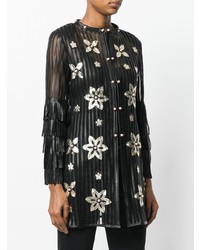 Черная блузка с длинным рукавом с цветочным принтом от Caban Romantic