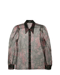 Черная блузка с длинным рукавом с цветочным принтом от Jill Stuart