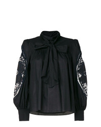 Черная блузка с длинным рукавом со складками от See by Chloe
