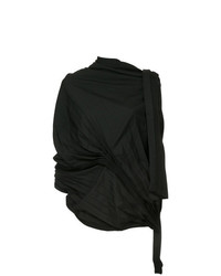 Черная блузка с длинным рукавом со складками от Yohji Yamamoto