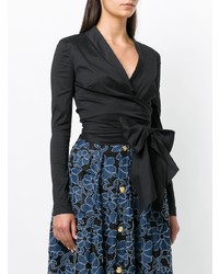 Черная блузка с длинным рукавом от Talbot Runhof