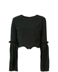 Черная блузка с длинным рукавом от Christian Siriano
