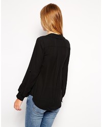 Черная блузка с длинным рукавом от Asos