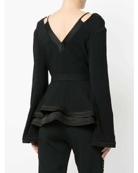 Черная блузка с длинным рукавом от JONATHAN SIMKHAI