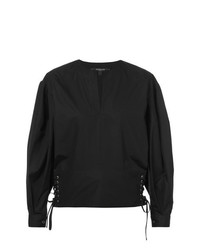 Черная блузка с длинным рукавом от Derek Lam