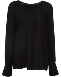Черная блузка с длинным рукавом от Derek Lam