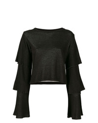 Черная блузка с длинным рукавом от Dondup