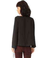 Черная блузка с длинным рукавом от Eleven Paris