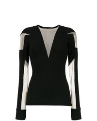 Черная блузка с длинным рукавом от Gloria Coelho