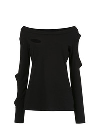 Черная блузка с длинным рукавом от Gloria Coelho