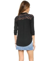 Черная блузка с длинным рукавом от Ella Moss