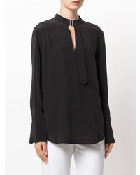 Черная блузка с длинным рукавом от Equipment