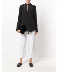 Черная блузка с длинным рукавом от Equipment