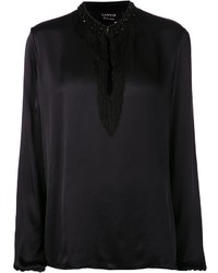 Черная блузка с длинным рукавом от Lanvin