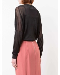 Черная блузка с длинным рукавом от Dion Lee