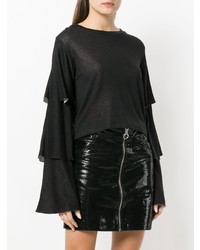 Черная блузка с длинным рукавом от Dondup