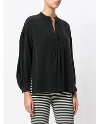 Черная блузка с длинным рукавом от Vince