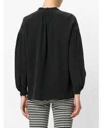 Черная блузка с длинным рукавом от Vince